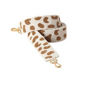 Vintage Embroidered Cotton Strap Belt Animal Designer Print <b>Cute</b> Stylish Gold Hardware Rectangular Shape <b>Purse</b> Accessory - Product Image 1