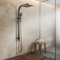 Système de douche de salle de bain noir étanche, ensemble de douche de pluie à montage mural