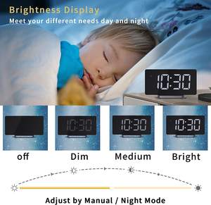 Reloj <span class=keywords><strong>despertador</strong></span> Digital con pantalla grande para dormitorio, dispositivo con doble puerto de carga USB, de escritorio estético de 6,5 pulgadas - Product Image 4
