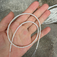 Perles d'eau douce semi-rondes de 3 mm, mini-perles fines, chaîne semi-fini pour clavicule, brin DIY, 39 cm