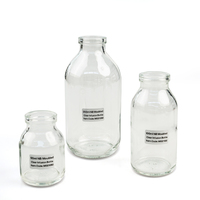 Bouteilles en verre transparentes de type I USP de haute qualité, en borosilicate neutre, avec bouchon en caoutchouc, écologiques, 50 ml, 100 ml, 250 ml