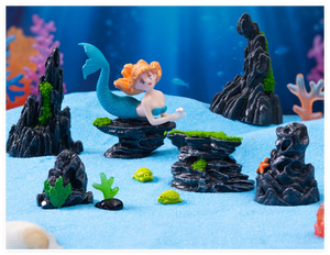 Mainan Diy batu <span class=keywords><strong>air</strong></span> mancur batu 3d miniatur pemandangan patung Resin buatan batu karang di bawah laut laut laut akuarium laut dekorasi - Product Image 6