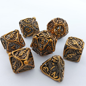 Hot Custom Engraved Antique Gold Skeleton <strong>Man</strong> <strong>Dice</strong> RPG <strong>Dice</strong> for Role-playing Board Games 16mm DND Metal Skeleton <strong>Dice</strong> Set - Product Image 5