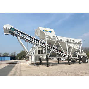 Centrale à béton mobile de haute qualité 50m3/h et 90m3/h avec convoyeur à bande pour la vente - Product Image 1