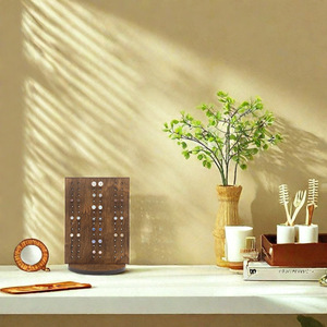 Soporte de Madera para Pendientes, Exhibidor de Joyas de Bambú, Organizador de Escritorio, Estante Decorativo Estilo Rústico para Joyería - Product Image 3