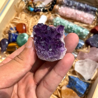 Produits de Guérison Spirituelle Naturelle Chips de Cristal Bouteille Souhaitant Boîte Cadeau en Cristal Ensemble de 7 Chakras