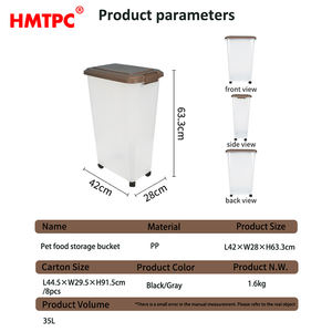 Portátil Eco-Friendly Pet <span class=keywords><strong>Food</strong></span> Balde De Armazenamento De Plástico Recipiente Selado Hermético para Organizar Preservação 15kg <span class=keywords><strong>Dog</strong></span> Cat <span class=keywords><strong>Food</strong></span> - Product Image 3