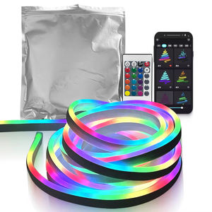 1M 3M 5M USB APP BTリモコン付き 室内防水フレキシブルスマートPVC RGBIC LEDストリップライトセット 調光可能 - Product Image 1