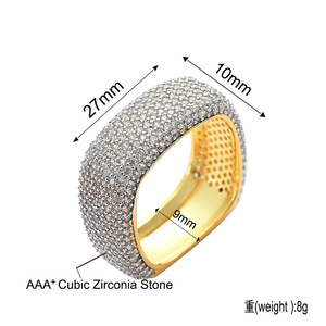 BES New Hip Hop Weiß<span class=keywords><strong>gold</strong></span> gefüllt Iced Out <span class=keywords><strong>Ring</strong></span> Schmuck CZ vergoldet Zirkonia Diamant Hip Hop Frauen Männer <span class=keywords><strong>Ring</strong></span> für Männer - Product Image 6