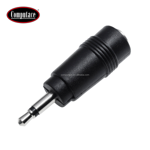 Adaptador de Corriente DC, Conector Macho de 5.5x2.1mm a Hembra de 3.5mm, Cuerpo de PVC, Niquelado de Latón, 12V/DC, Adaptador de Alimentación para Computadora - Product Image 1