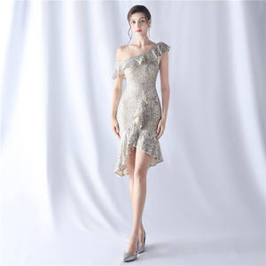 18671-S # paillettes corte, taglia Super grassa, grande, abito da spettacolo di bellezza, serata banchetto - Product Image 4