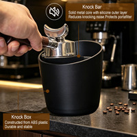 Contenitore per Fondi di Caffè in ABS Durevole, Rotondo, Antiscivolo con Base in Gomma, Cestino Compatto per Bar, Accessori per Barista
