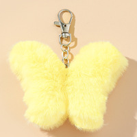 Aliexpress nouvelle imitation cheveux de lapin papillon peluche porte-clés sac pendentif créatif fourrure voiture porte-clés pendentif