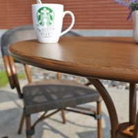Tables et chaises d'extérieur en alliage d'aluminium de style américain, imperméables et résistantes au soleil, pour patios, cours, petits balcons - Tables carrées