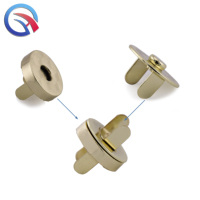 Kancing Magnet Bulat Kuningan Antik Bebas Nikel QingHe 18x4mm Terlaris untuk Tas, Pakaian, dan Perlengkapan Kulit