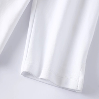2024 printemps nouvelles femmes vêtements 100% coton T-shirts Pour Femmes avec fente latérale col rond uni blanc blanc t-shirt