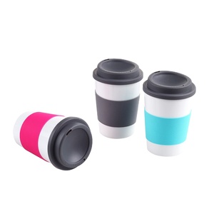 Coffee Cup Lid Silicone Reusable Plastic Coffee Cups Eco-friendly 16oz Plastic Insulated Double Wall Custom Reusable Coffee Reusable Coffee Cup Wit With Lid Silicone Sleeve