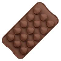 MUYULINS Fabrik Bestseller 15-Loch LFGB Platin Lebensmittelechte Antihaft 3D DIY Benutzerdefinierte Silikon-Muschelförmige Schokoladenform