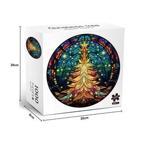 Puzzle de 1000 pièces de haute qualité avec logo personnalisé du fabricant, jouet éducatif en carton imprimé en papier de forme ronde - Product Image 4