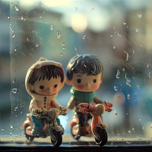 Custom <b>Car</b> Ornament Couple <b>Dolls</b> Rainy Ride Decor Plastic Resin PVC Toy Indoor Use - Product Image 4
