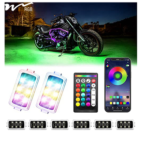 Xe Máy RGB LED ánh sáng Kit thông minh Led âm nhạc <span class=keywords><strong>Sync</strong></span> Color Changing Lights app điều khiển từ xa 12V thông minh phanh đèn - Product Image 1