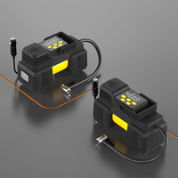 Pompe à air numérique 12V pour pneus de voiture avec cordon, cylindre ABS 22mm, arrêt automatique, lumière d'urgence et moniteur de pression des pneus, pression maximale 150 PSI