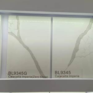 Losas de piedra de cuarzo blanco Calacatta de sílice cero/baja de sílice de diseño moderno, encimeras de cuarzo Artificial pulidas para uso doméstico - Product Image 6