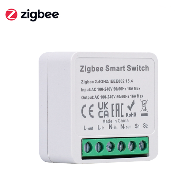 Touchmi Tuya Zigbee3.0 Version Smart Mini Light Switch Module Durable and Easy Installation 1gang Single Pole Switch