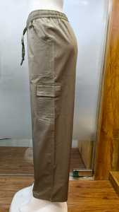 Pantalones Cargo de Algodón para Mujer, Cintura Alta, Corte Regular, Resistentes al Viento, Cómodos, Elegantes, Ropa Casual de Calle - Product Image 2