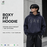 Sweat à capuche RAMAX 500 GSM épais brodé coupe ample 18K points style Y2K streetwear homme personnalisé vente en gros surdimensionné
