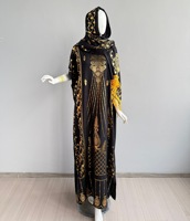 Nouvelle Mode Été Femme Africaine Robe Ample en Coton Musulmane Feuille Abaya Arabe Hijab Doux Rayonne Taille Unique Robe Estampage à Chaud