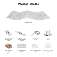 PERFECT - Lámpara LED Ultrafina de Alta Calidad, Cuatro Colores Ajustables, 500*250, Cortable, 98 LED/hoja, Alto Brillo, IP20, Garantía de 5 Años