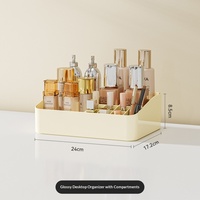 Glänzende Kunststoff-Kosmetikbox mit Großer Kapazität, Staubdicht, mit Schublade für Schminktisch, zur Aufbewahrung von Kosmetik und Lippenstiften