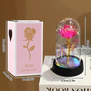 LINDOJUNI Ornamento Artigianale in Vetro a Cupola con Angelo, Rose Essiccate, Piante Conservate a LED, Fiore Eterno Decorativo a Lunga Durata 3-5 Anni - Product Image 4