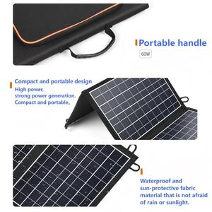 Cắm Trại Ngoài trời không thấm nước 60W mô-đun năng lượng mặt trời hiệu quả cao Mono di động Bảng điều khiển năng lượng mặt trời có thể gập lại - Product Image 4