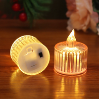 Schöne LED Flammenlose Gel-Wachskerzen Flackerndes Kristalldesign Batterie Inklusive Romantisch für Weihnachten Geburtstage Partys