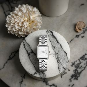 Reloj de Cuarzo con Caja Cuadrada de Acero Inoxidable para Mujer, Correa de Cuero, Resistente al Agua 3BAR, Estilo Ejecutivo y Moderno, Esfera Analógica de Lujo - Product Image 3