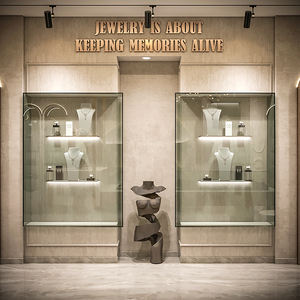 ห้างสรรพสินค้าแฟชั่นบูติกสั่งทำร้านเครื่องประดับการออกแบบตกแต่งภายในไฟ LED ติดผนังตู้โชว์เครื่องประดับ - Product Image 5