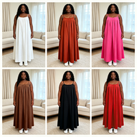 Nouvelle Robe Décontractée Ample et Tendance Sans Bretelles et Sans Manches Couleur Unie Style Rétro pour la Vente en Gros 26219