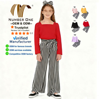 Ensemble de vêtements pour filles personnalisées, tenue pour enfants printemps automne, nœud, t-shirt à manches longues et short, ensembles de vêtements 5-14 ans