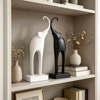 Figurine décorative en résine d'éléphant, sculpture Art déco faite à la main et écologique pour la décoration intérieure