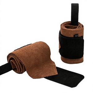 Support de poignet en cuir respirant pour l'haltérophilie, absorbant la transpiration, pour soulevé de terre, entraînement en salle de sport, sécurité, prix abordable, personnalisable OEM - Product Image 4