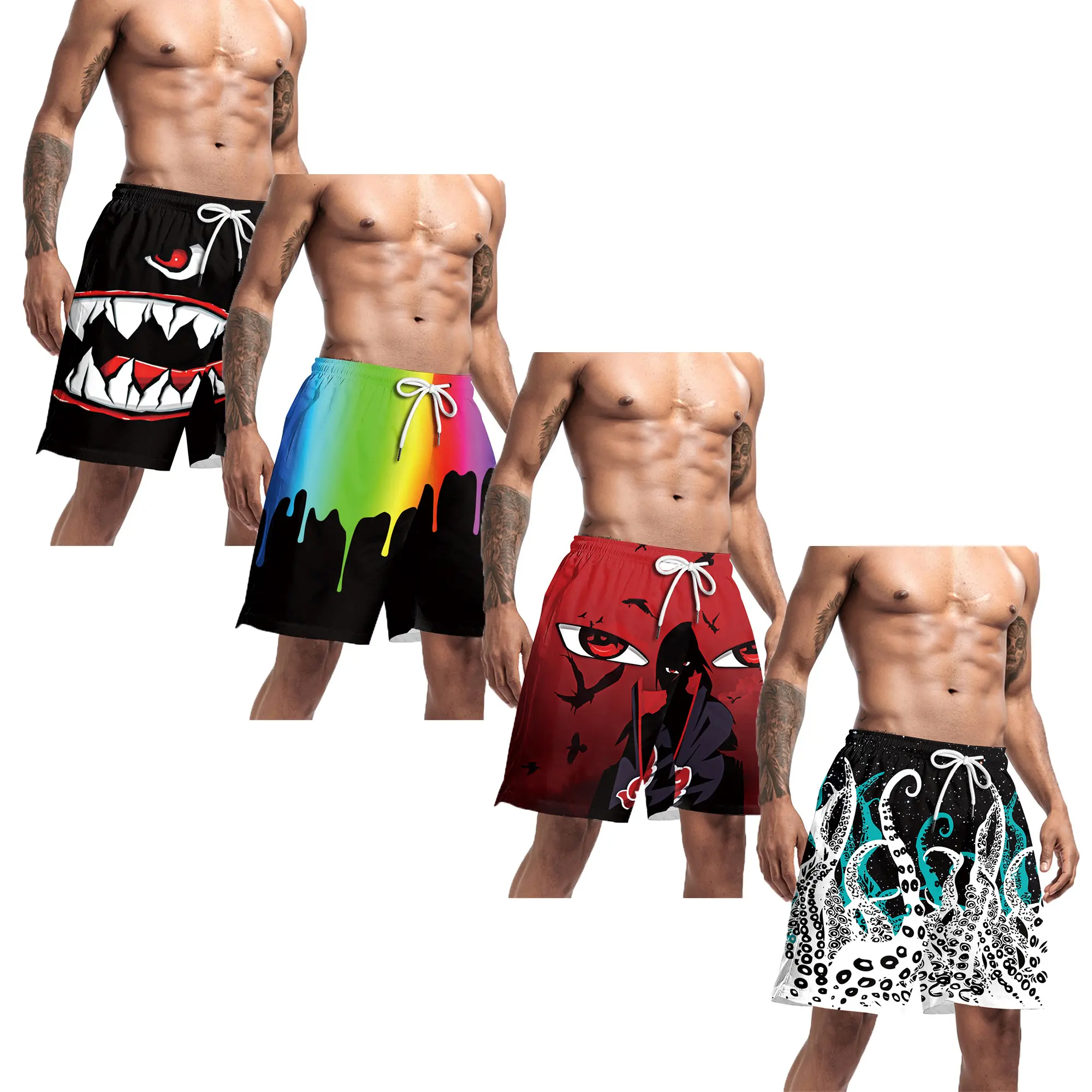 JSMANA Celana Pendek Pantai Pria, Grosir Musim Panas Berselancar Cepat Kering Fitness Kustom Hurley Boardshort