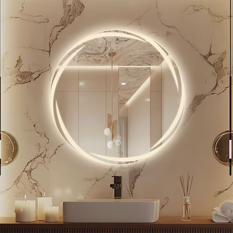 Modern Round Smart Bathroom Mirror Cabinet