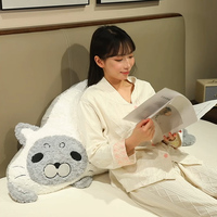 Niedliches Liegendes Seeotter-Plüschkissen Weiches Lockiges Flauschiges Langes Stofftier-Kissen für Schlafzimmer Sofa Dekoration