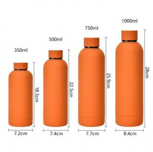 Botella de Agua de Acero Inoxidable de Boca Estrecha, Termo con Aislamiento al Vacío, Recubrimiento de Goma, Portátil para Deportes, con Logotipo Personalizado, Entrega Rápida - Product Image 4