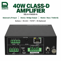 Mini amplificateur numérique 40W classe D à entrée équilibrée, égaliseur réglable, sortie en pont stéréo, multi-contrôle pour équipement de salle de conférence