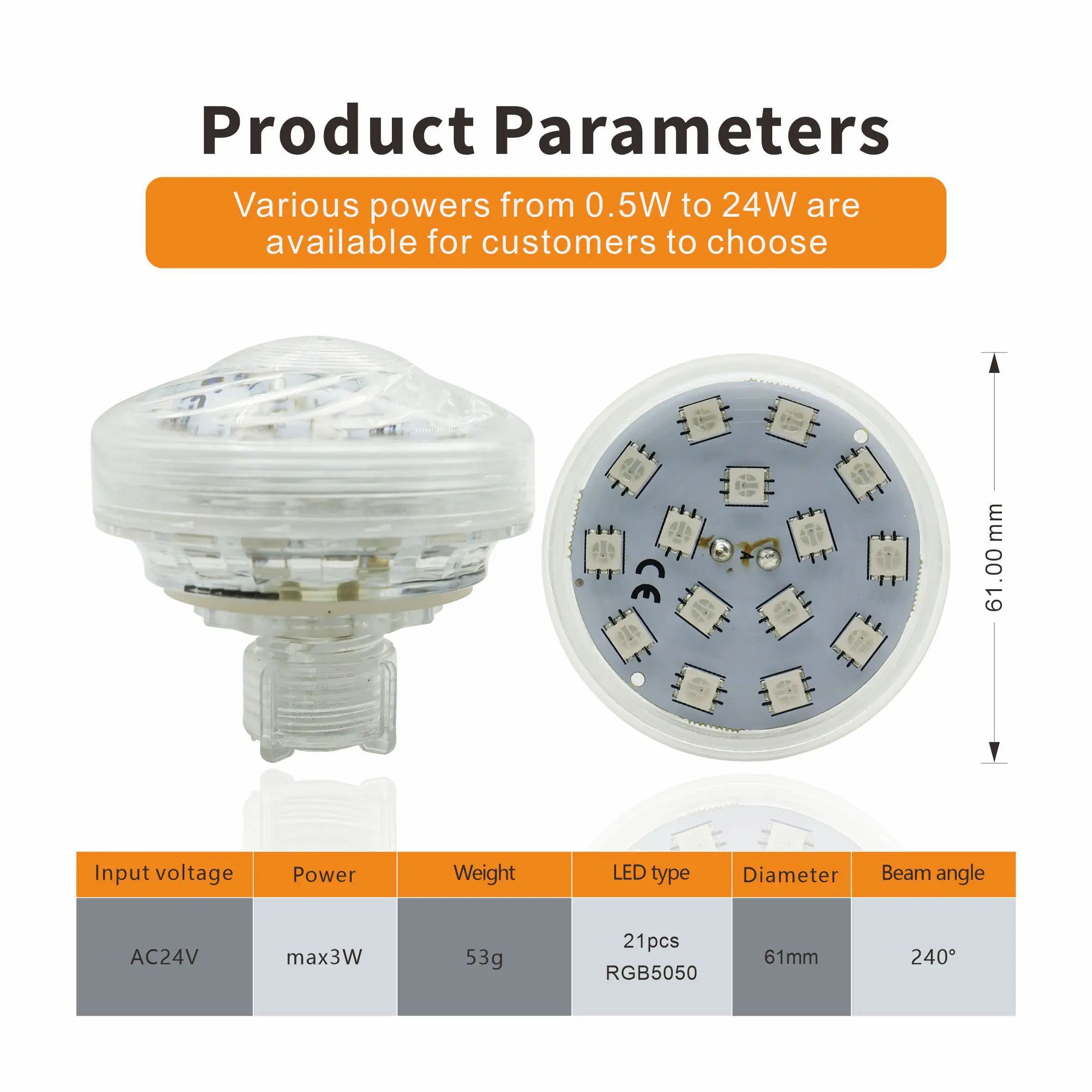 240 빔 천사 21 leds Rgb5050 24V Led 빛 카보 숑 조명 박람회장 밝기 조절이 가능한 60mm 장식 조명 오락