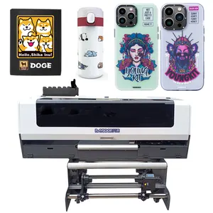 UV DTF printer with 3pcs xp600 head for roll to roll AB film cold transfer to unlimited material bottle mug in guangzhou