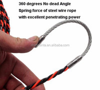 Tire-fil 49FT Outils de pêche au fil 6,0 mm de diamètre 3 fils torsadés avec ressort guide, idéal pour la pêche au fil Noir et jaune 15m